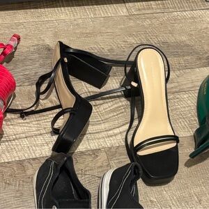 Princess Polly Black Strappy Block Heel Sandals